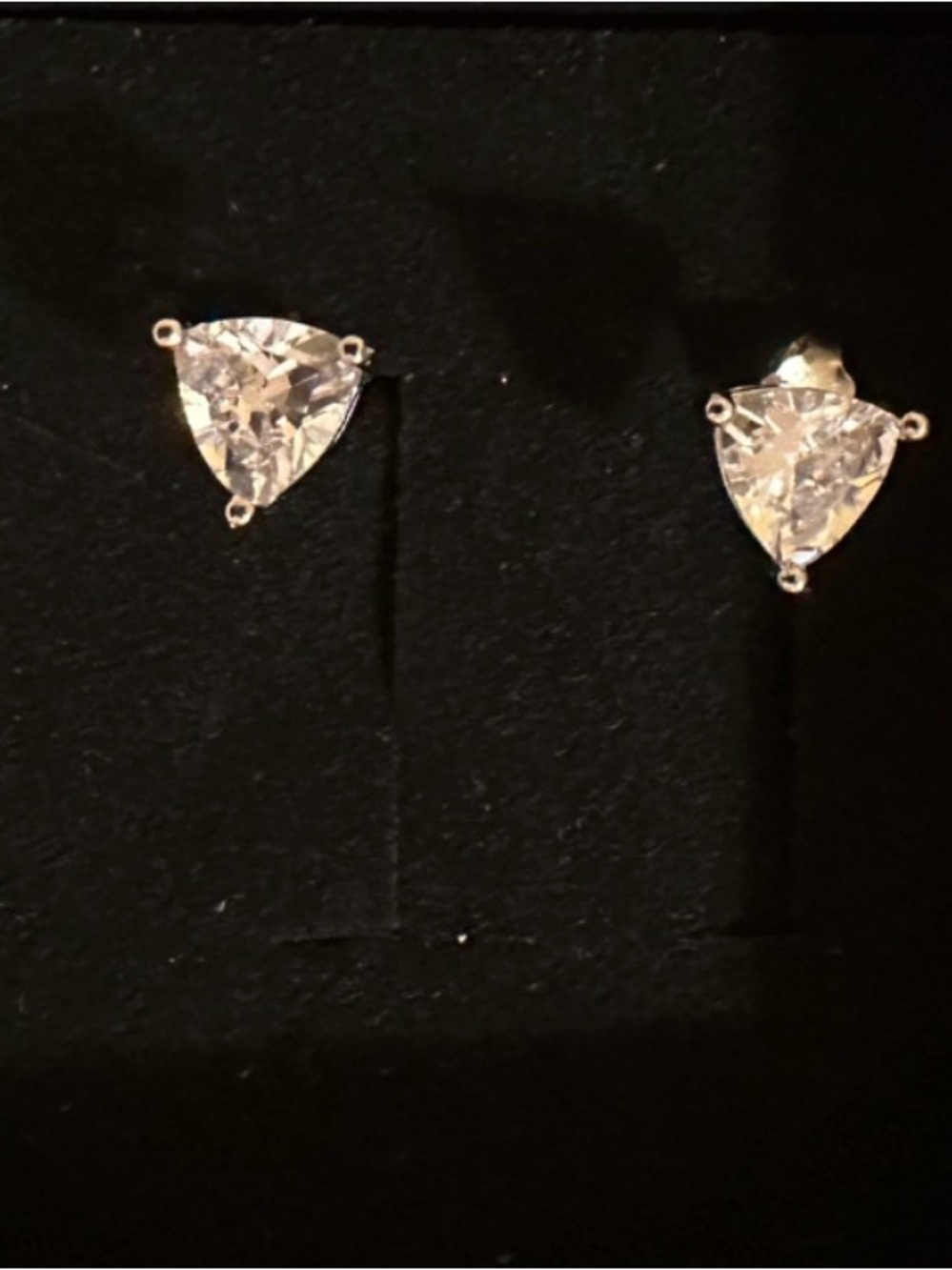 Trillion-Cut Clear Crystal Stud Earrings - Women Jewelry